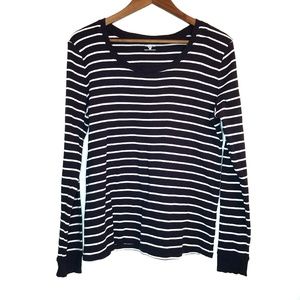 Jones New York Sport Long Sleeve Striped Tee XL